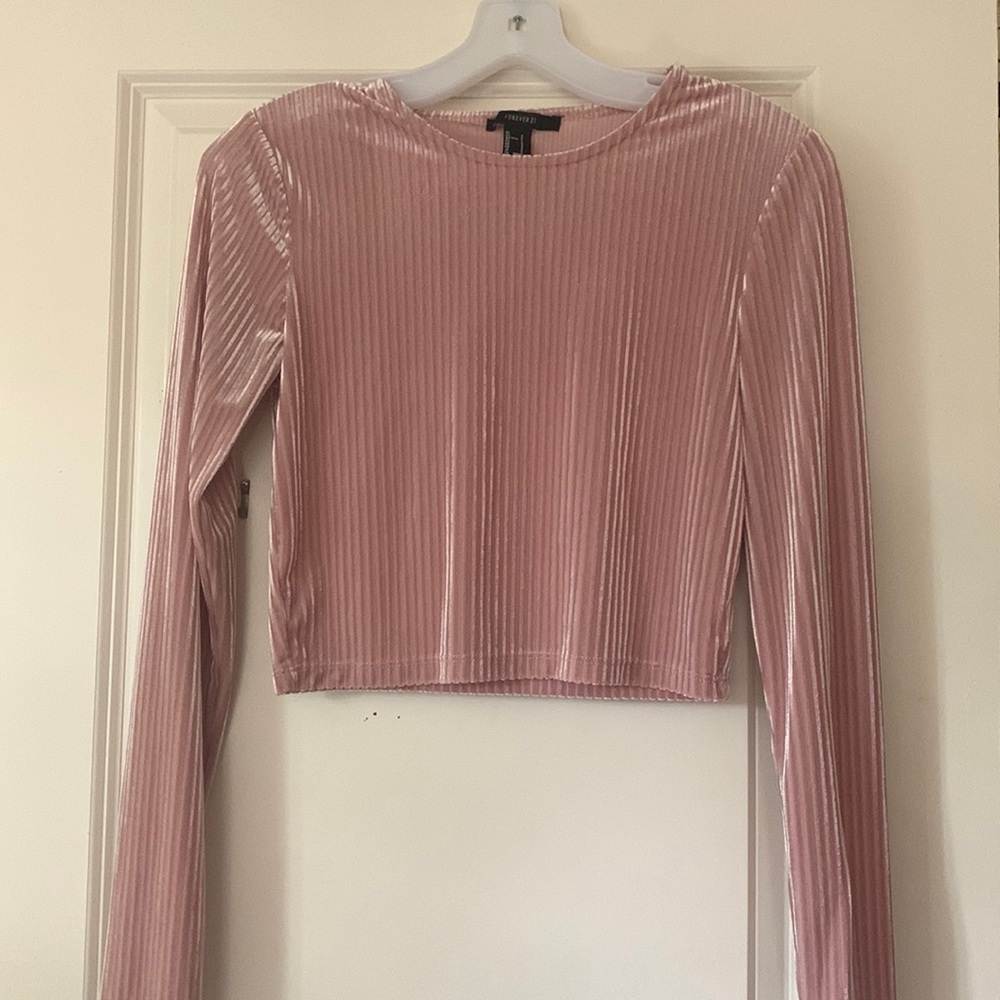 Velvet Cropped Long Sleeve